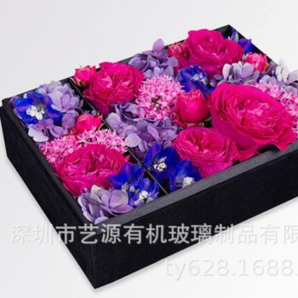 东莞厂家  现货 亚克力花盒 方形盒 分格盒 黑色 透明 白色盒子