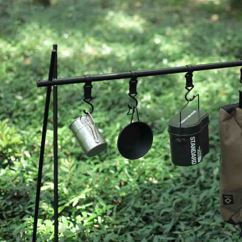 Camping rack gancho Velcro cinta S-tipo gancho picnic rack gancho tienda de campaña al aire libre Rod Hook