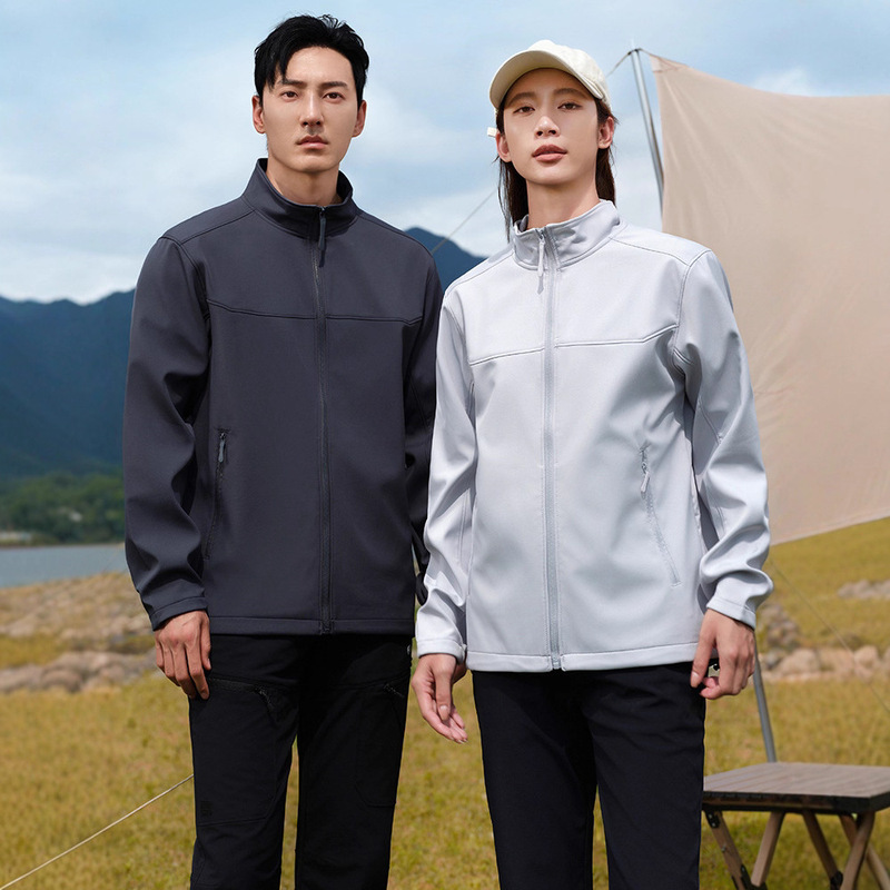 Autumn and Winter Soft Shell Jacket Workwear Men's Tops Car 4S Shop Workwear Wear-Resistant Labor Protection Clothing Employee Factory Clothing Cardigan