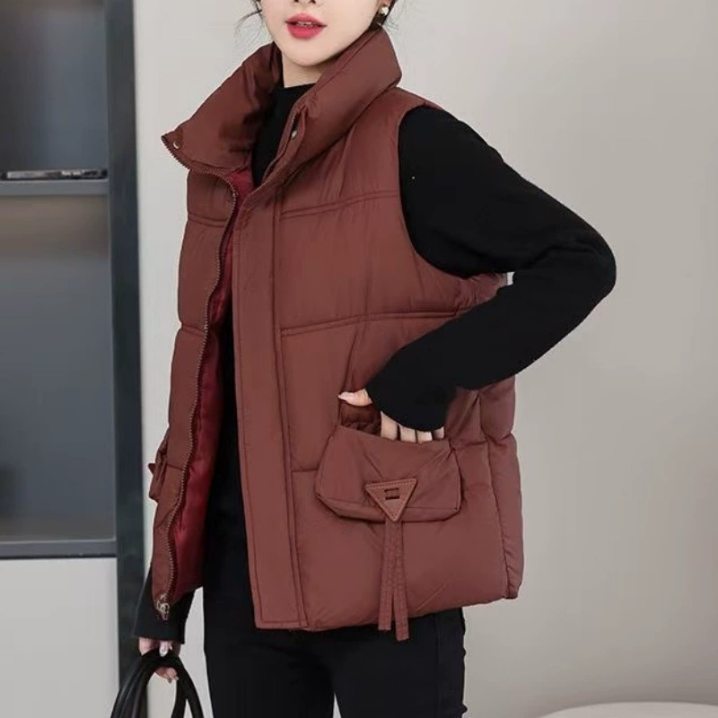 Demi-season vest with down for leisure, colored jacket