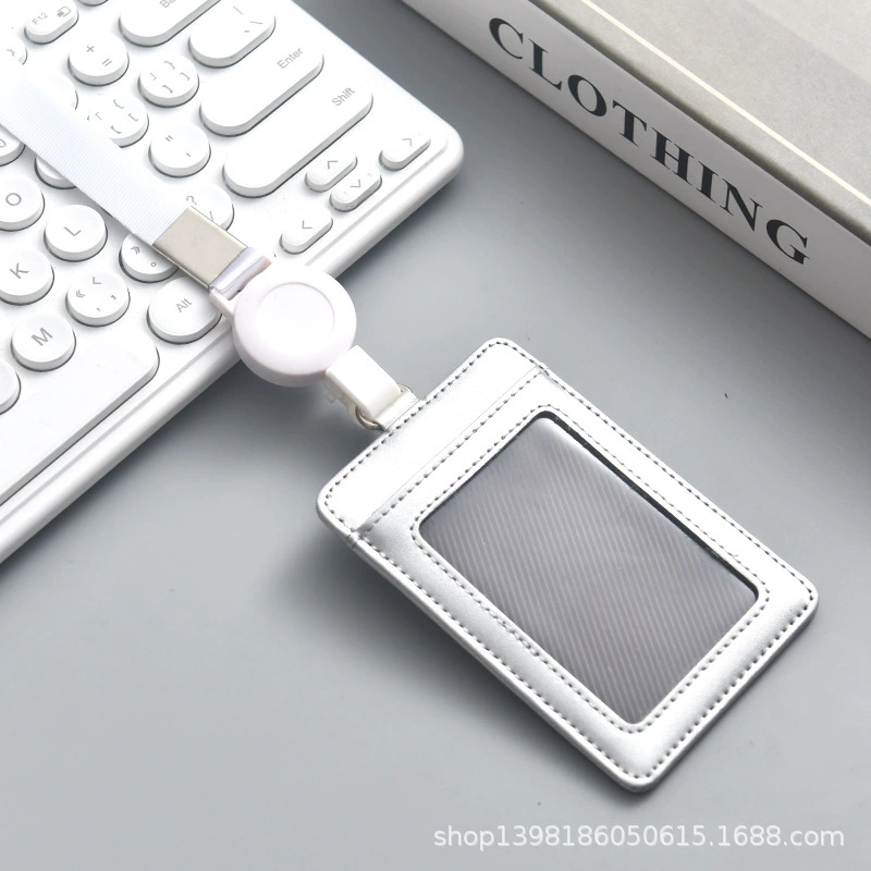 retractable factory brand identity protection cover work ID card holder with lanyard employee badge student ID card ID card
