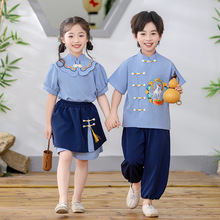 儿童古筝汉服演出服国风古风唐装男女童古诗新唱幼儿园诗歌朗诵