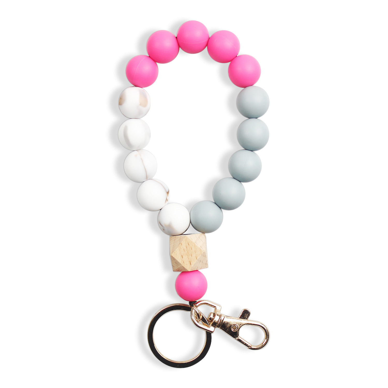 Nueva pulsera de silicona transfronteriza accesorios llavero redondo pulsera de silicona pulsera colgante de estilo europeo y americano