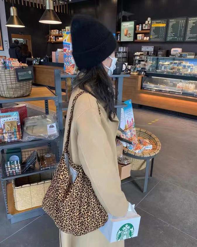 Women's Large Polyester Leopard Streetwear Square Open Shoulder Bag display picture 6