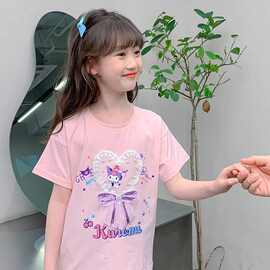 女宝宝2026爱莎公主T恤女童短袖夏季小女孩洋气百搭可爱甜美上衣