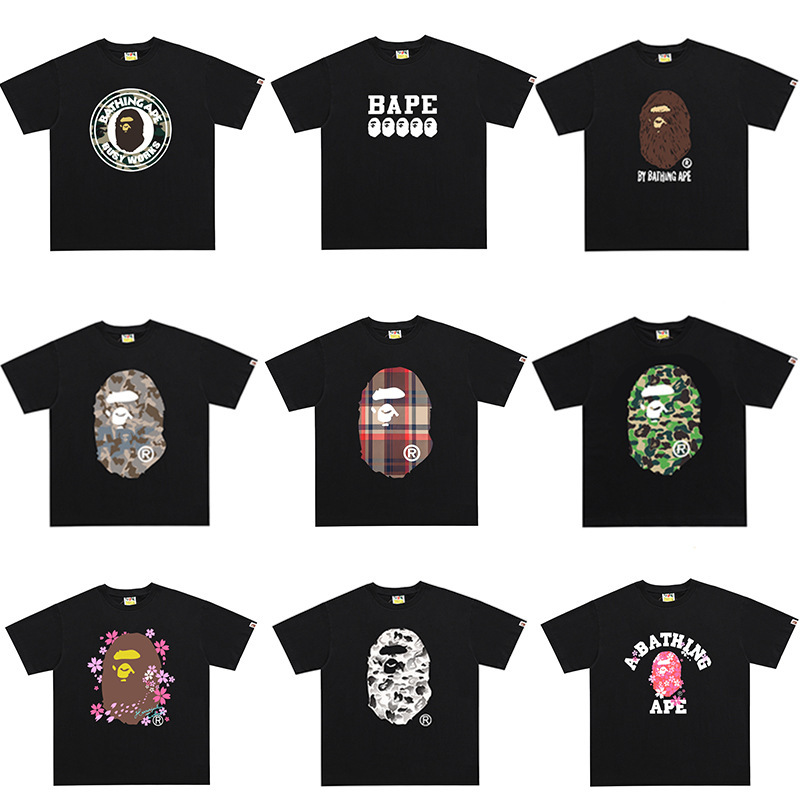 Cross-Border Foreign Trade Wholesale High-Quality Short-Sleeve Letter Print Casual Street Style Unisex Loose Oversized T-Shirt Trendy Half-Sleeve Shirt
