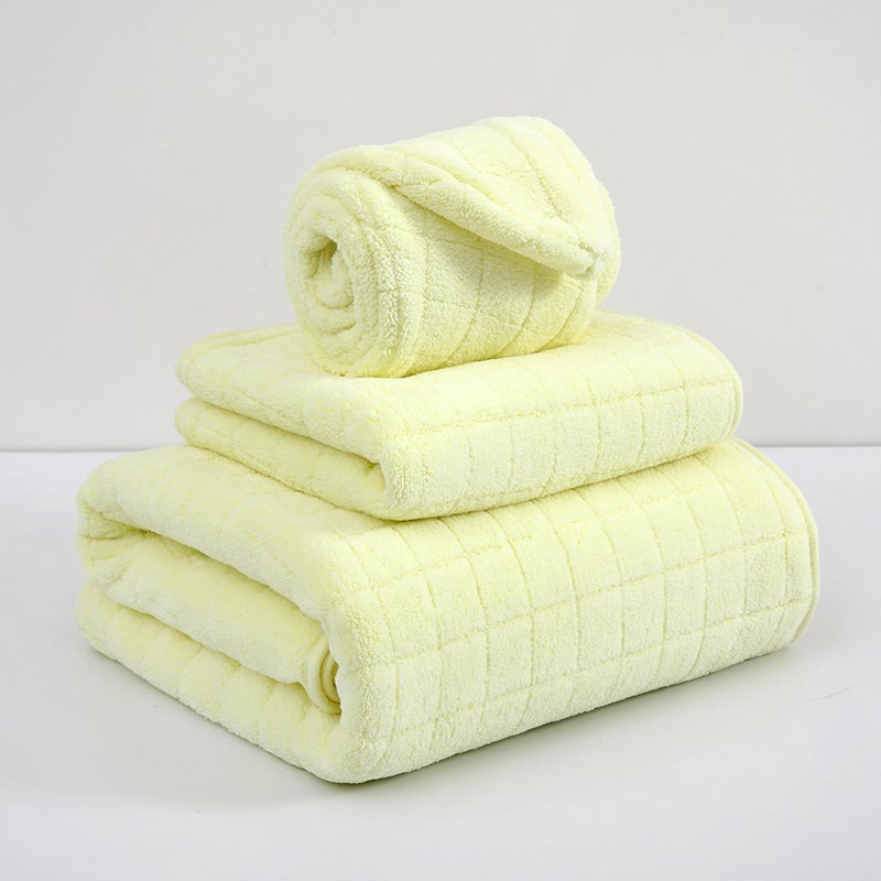 [สี่เหลี่ยมจัตุรัส] สีเหลือง / [35*75ซม.] อัพเกรดผ้าเช็ดตัว