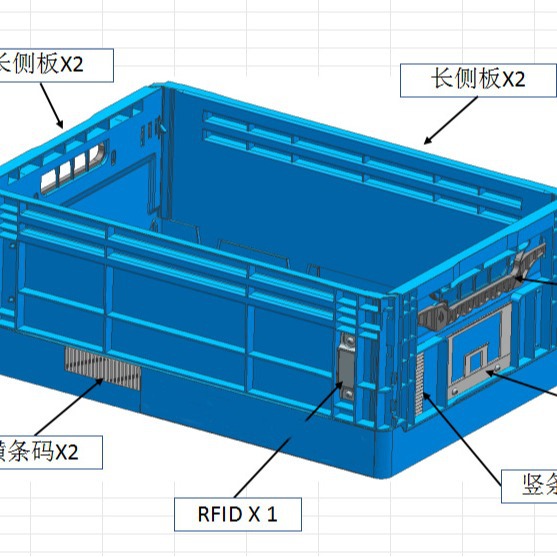 供应工业物流周转箱PP塑料箱折叠收纳式胶箱RFID电子标签定位
