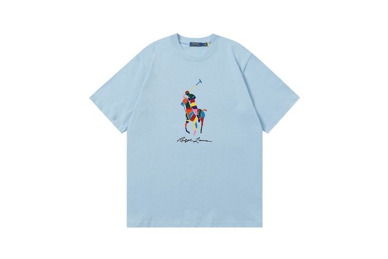 クロスボーダー 25ssRL Laff's 高品質刺繍ロゴ ルーズコットン 半袖 メンズ レディース おしゃれで万能なTシャツ|undefined