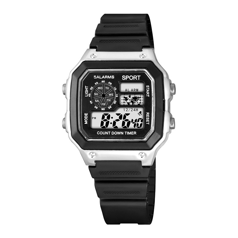 Explosiva estudiante cronometraje al aire libre deportes reloj electrónico moda comercio exterior alarma luminosa multifunción reloj electrónico piel