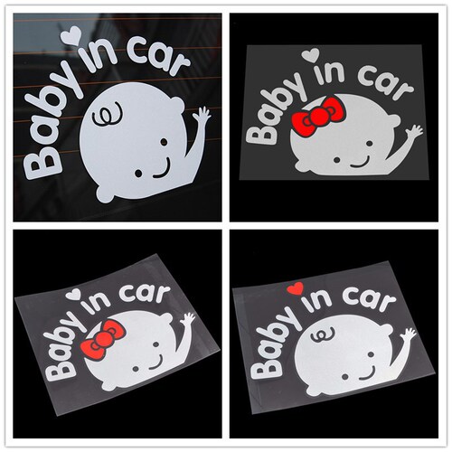 Exclusive Car Personalization Decal, Reflective Sticker - Baby in Car Body Sticker, Baby on Car Decal