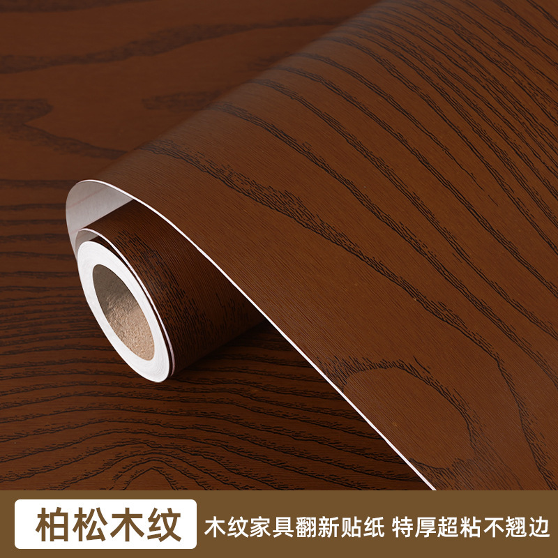 Etiqueta engomada de escritorio de grano de madera extra gruesa, impermeable, a prueba de aceite, anti-escaldado, papel tapiz autoadhesivo, escritorio de oficina, muebles, etiqueta engomada de escritorio renovada