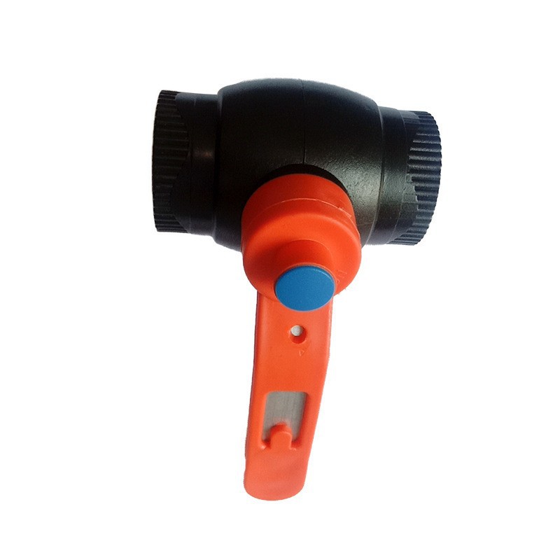 Suministro al por mayor interruptor de válvula de PE cuerpo medio empresa general tipo de acoplamiento PE mango de plástico válvula de bola de núcleo de acero de gran flujo