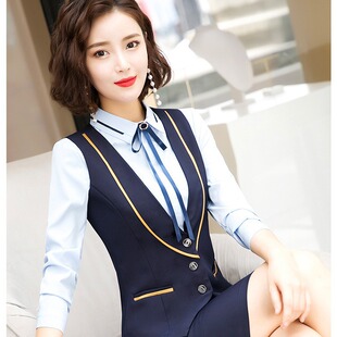 Men's and women's same suit suit hotel front desk work suit vest workwear suit real estate formal wear workwear autumn