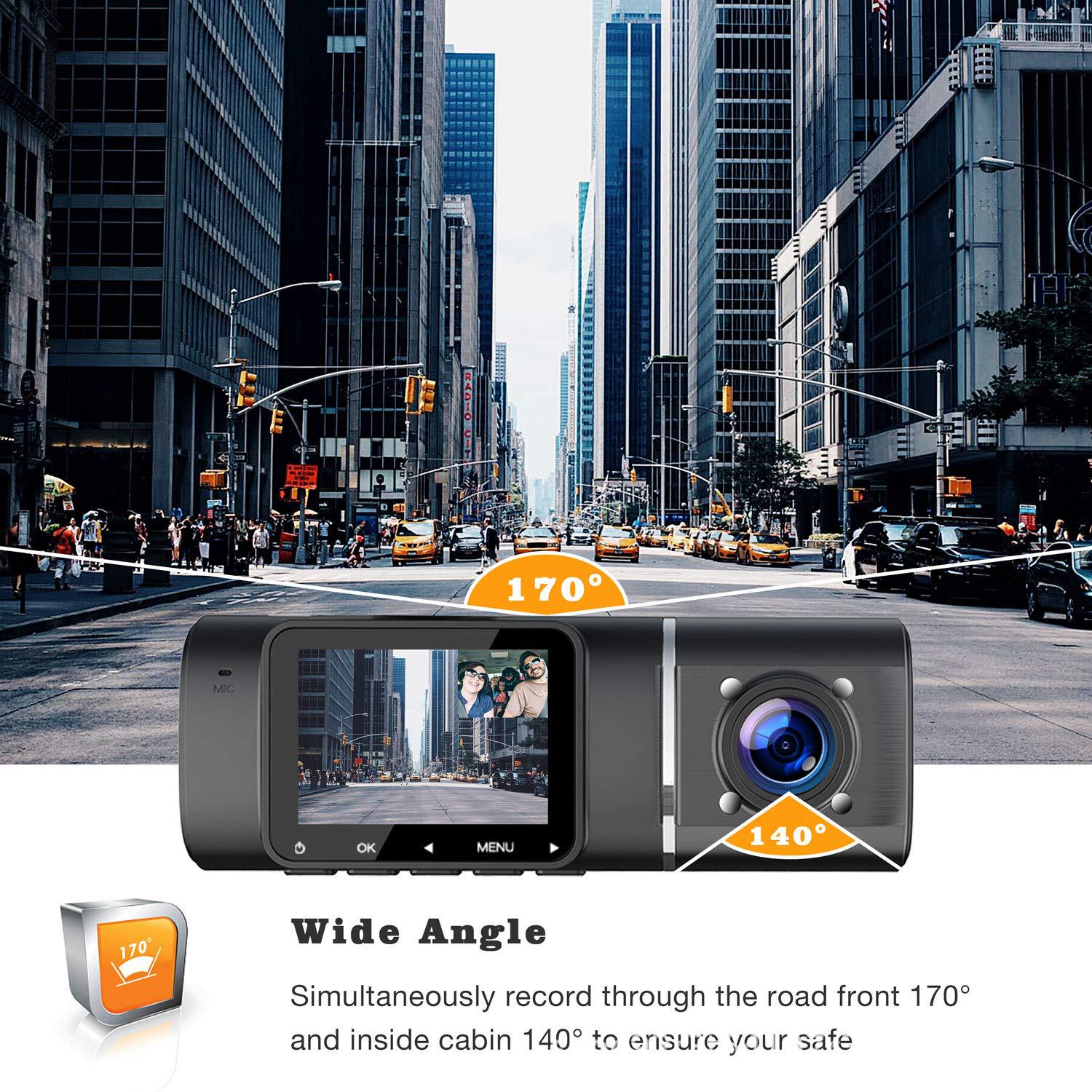 Cross-border infrared night vision high-definition dashcam with dual lenses for front and interior recording