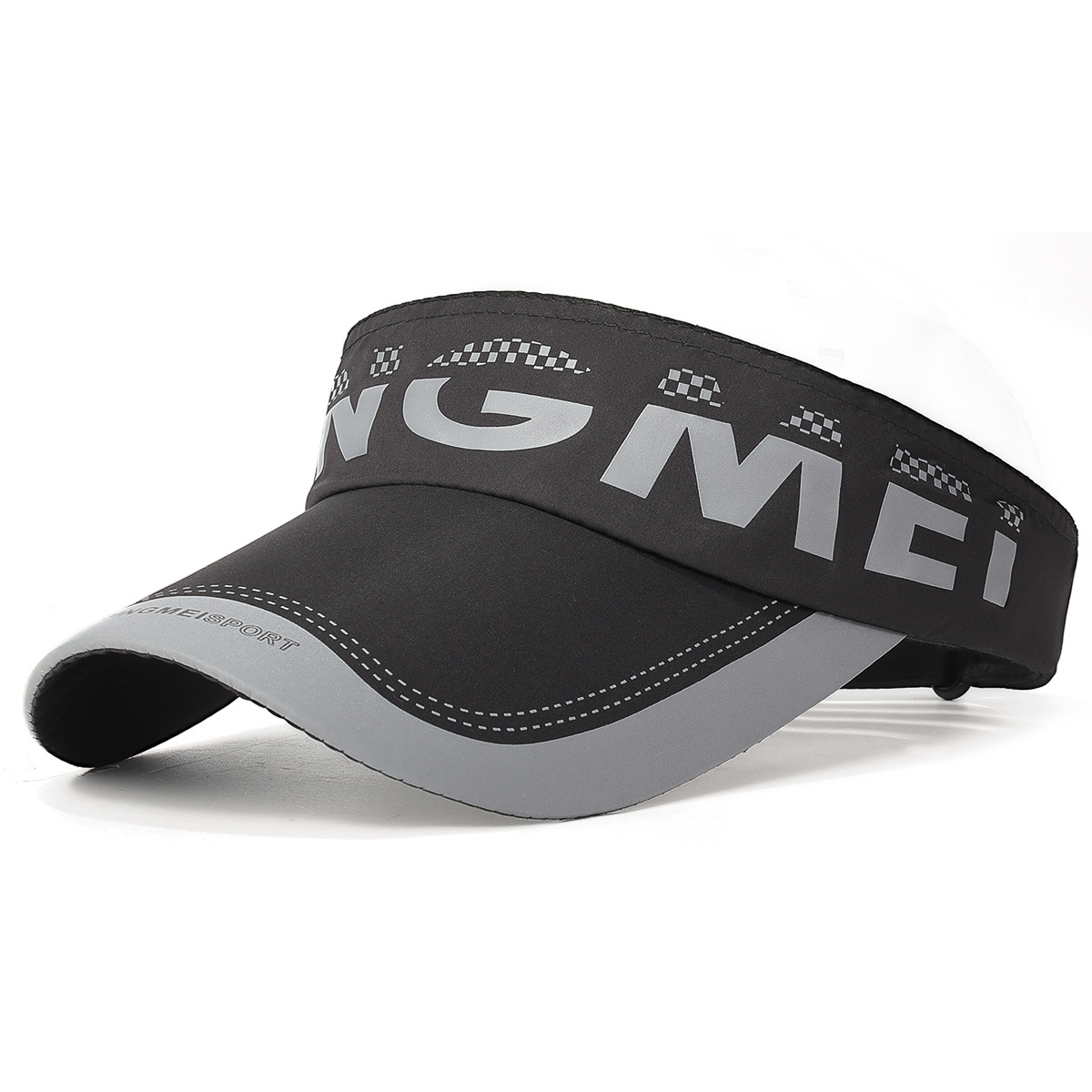 Gorra de verano de secado rápido con parte superior abierta y estampado DINGMEI, sombrero para el sol para deportes al aire libre, gorra de béisbol informal para correr, para cruzar fronteras._voghion.com