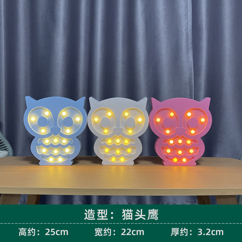 Luz de modelado led flamenco cactus arco iris luz decorativa dibujos animados linda estrella de cinco puntas amor luz de noche de Navidad