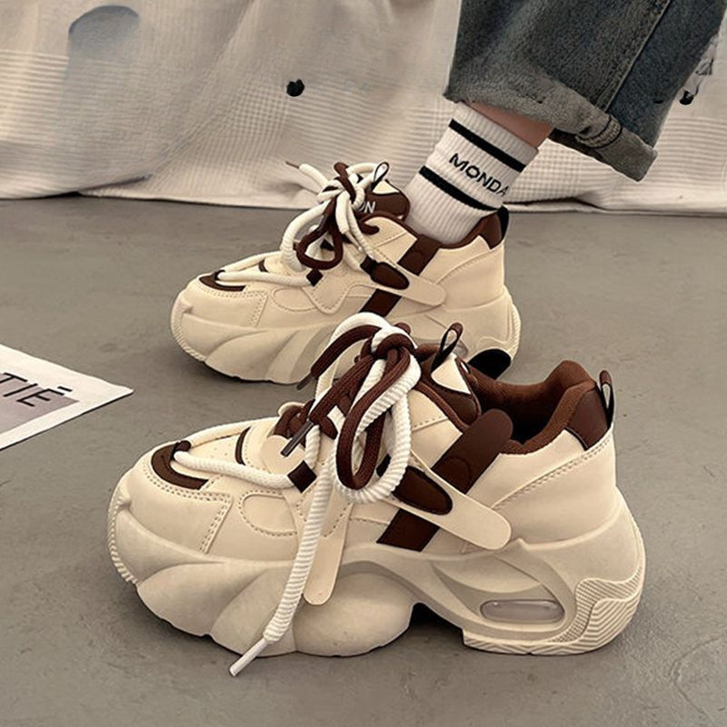 厚底老爹鞋女百搭2025新款秋冬运动鞋女秋冬款增高运动鞋子