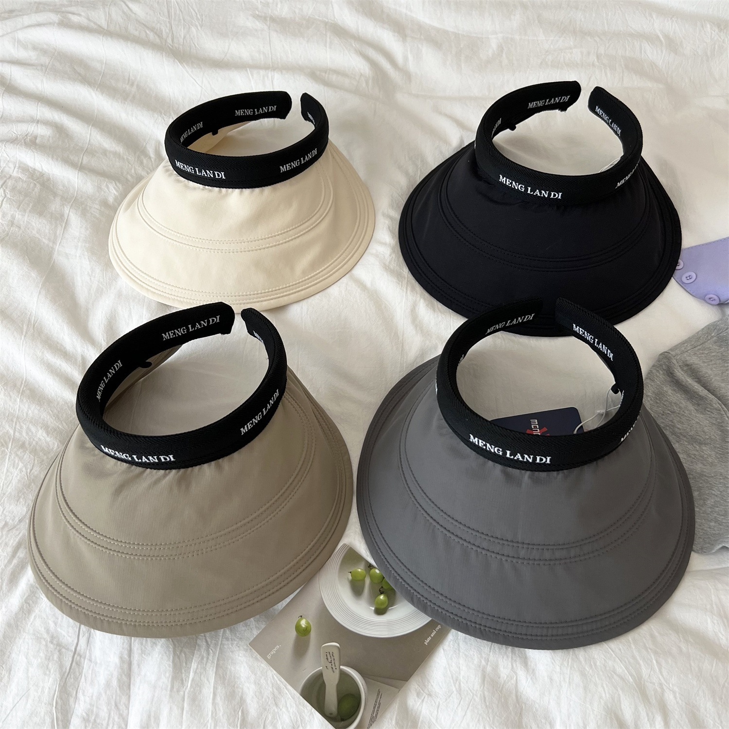 2026 New Summer Sunshade Anti-Uv Uv Hollow-Top Sun Hat for Women with Large Brim Outdoor Breathable Headband Sun Hat