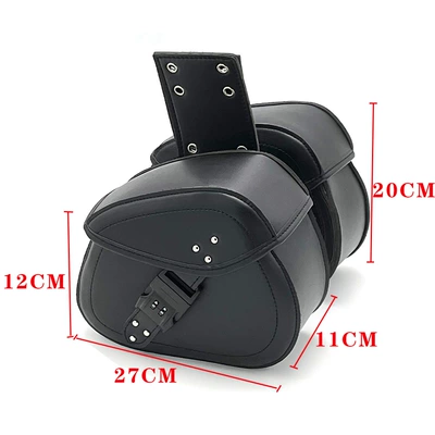 Motorcycle Modified Rider Side Bag, Harley Prince Bike Saddlebag, Side Pouch, Side Box Bag, Waterproof Bag (Motorcycle Safety Supplies) - 3-black-combination-lock-pair
