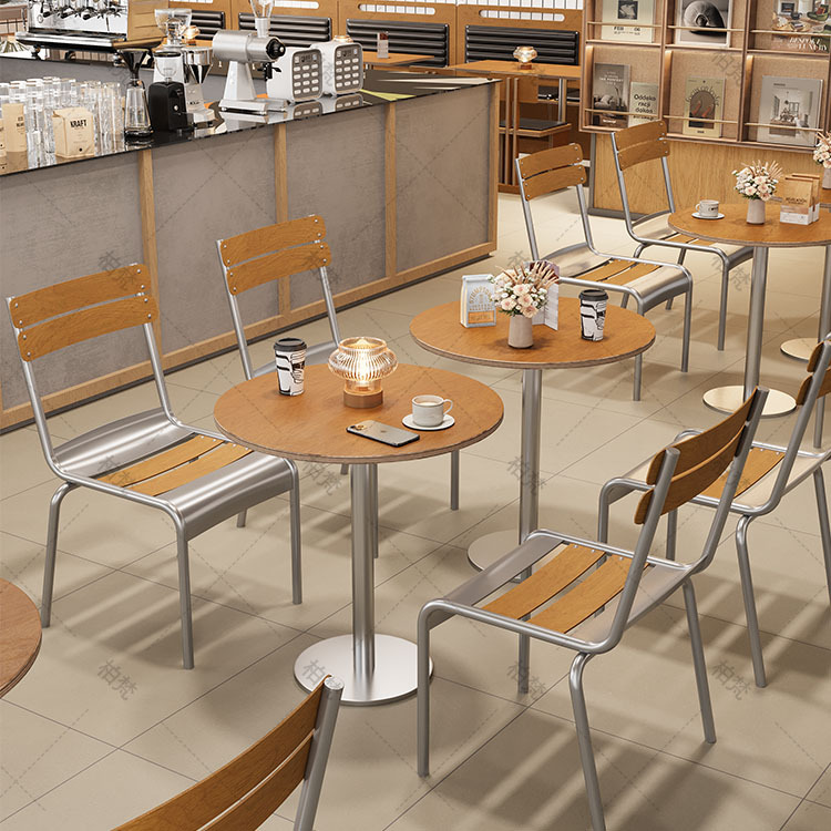 Cafetería Oceanboard doble respaldo sofá estilo medioequivo tienda de pasteles mesa y silla de negocios