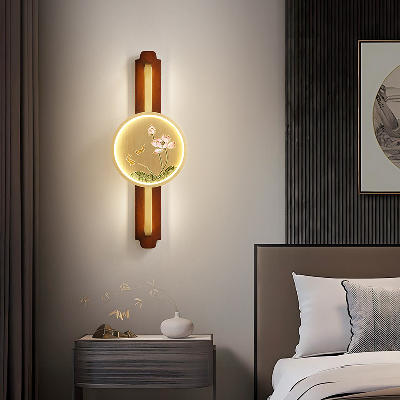 Luz de pared del dormitorio nuevo estilo chino lujoso ambiente moderno y minimalista sala de estar escalera pasillo lámpara de cabecera de cama 523L