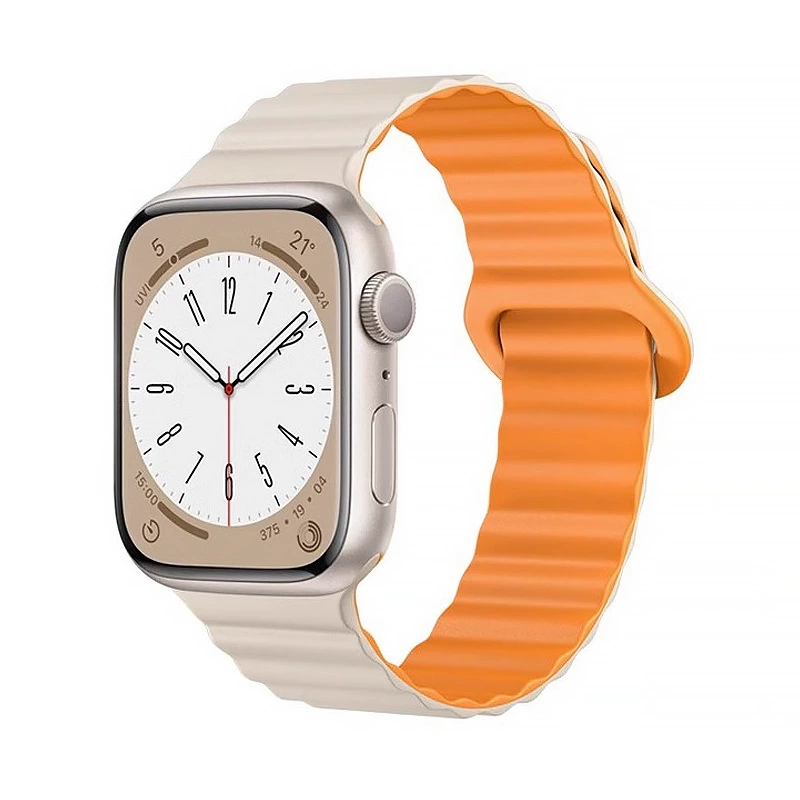 Совместимо с наручным ремешком Apple Watch силиконовый магнитный зажим iwatch S10 двухцветная петля обратная кнопка ремешок для Apple Watch