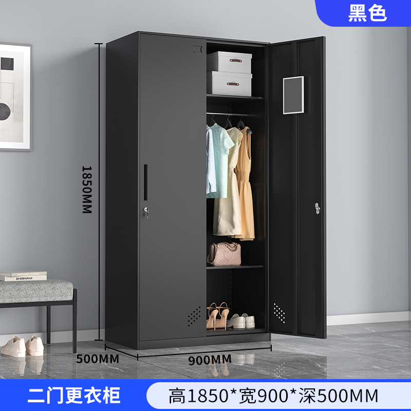 퓨어 블랙 2도어 옷장