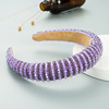 Woven sponge headband handmade with beads, hair accessory for face washing, European style, Korean style, simple and elegant design