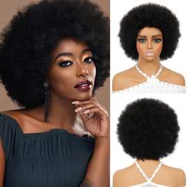 假发Fluffy Afro Wigs human hair非洲爆炸头纯真人发现货机制