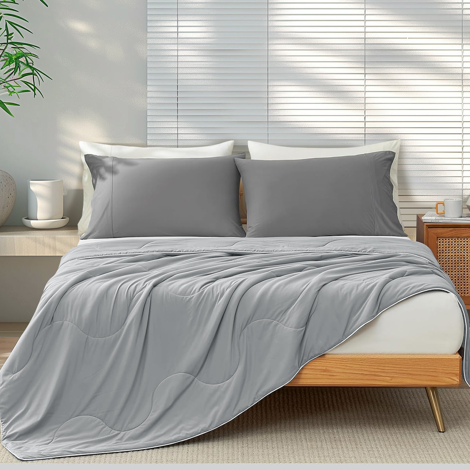 Fábrica sensación fresca de verano seda de hielo edredón fresco de verano diseño ligero de doble cara manta de hielo de verano edredón fresco edredón de aire acondicionado dormir desnudo comercio exterior