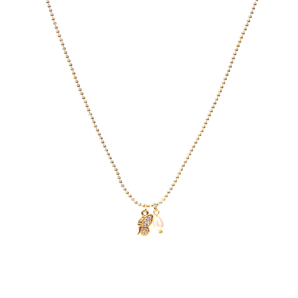 wholesale jewelry ship butterfly musical note pendant copper necklace nihaojewelry