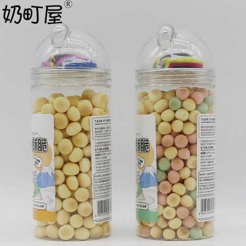 Children's snacks, puffed round cakes, biscuits, egg yolks, fruit and vegetable buns, hawthorn food, cans with toys