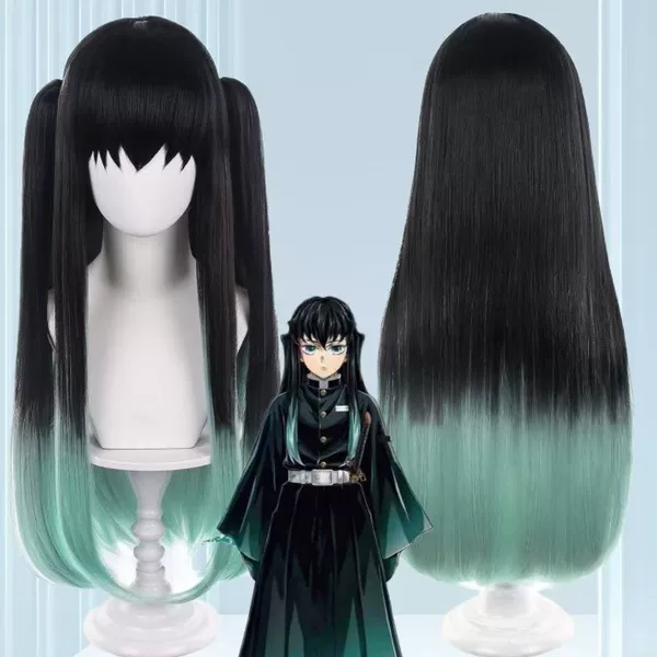 Demon Slayer: Kimetsu No Yaiba - Mist Pillar Tokito Muichiro Cosplay Wig with Realistic Scalp and Gradient Two-Tone Coloring