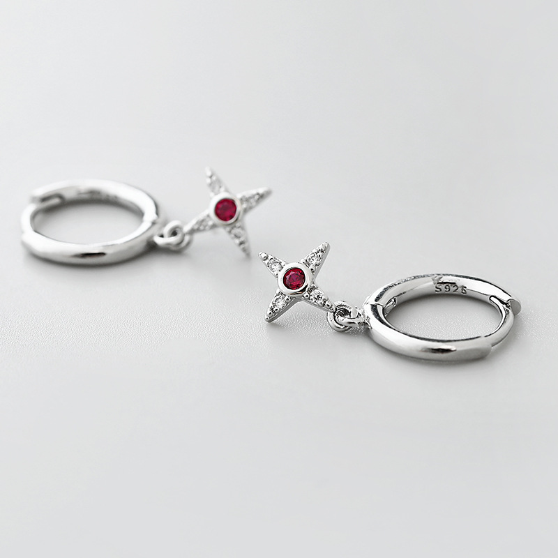 retro cross red zircon pendant earrings wholesale Nihaojewelrypicture5