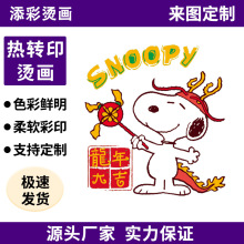 热转印柯式卡通烫片服装logo图案反光刻字膜植绒金属厚板硅胶烫画