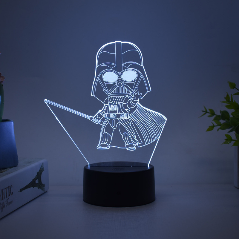 Star Wars peripheral Black Warrior 3D night light LED colorful table lamp creative decorative light painting decoration gift