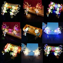 新款发鹿角头箍网红麋鹿闪灯头饰儿童节礼品夜市玩具旅游景区热卖