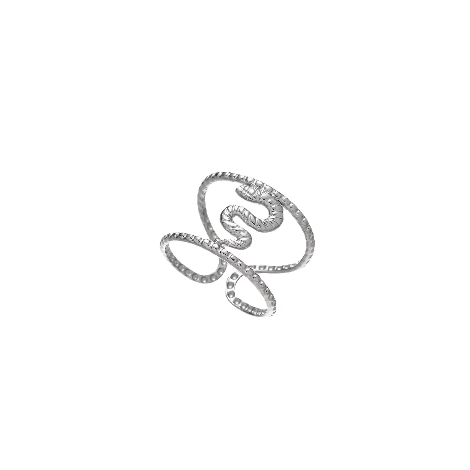 Einfacher Stil Toller Stil Schlange Titan Stahl Überzug Offener Ring display picture 4