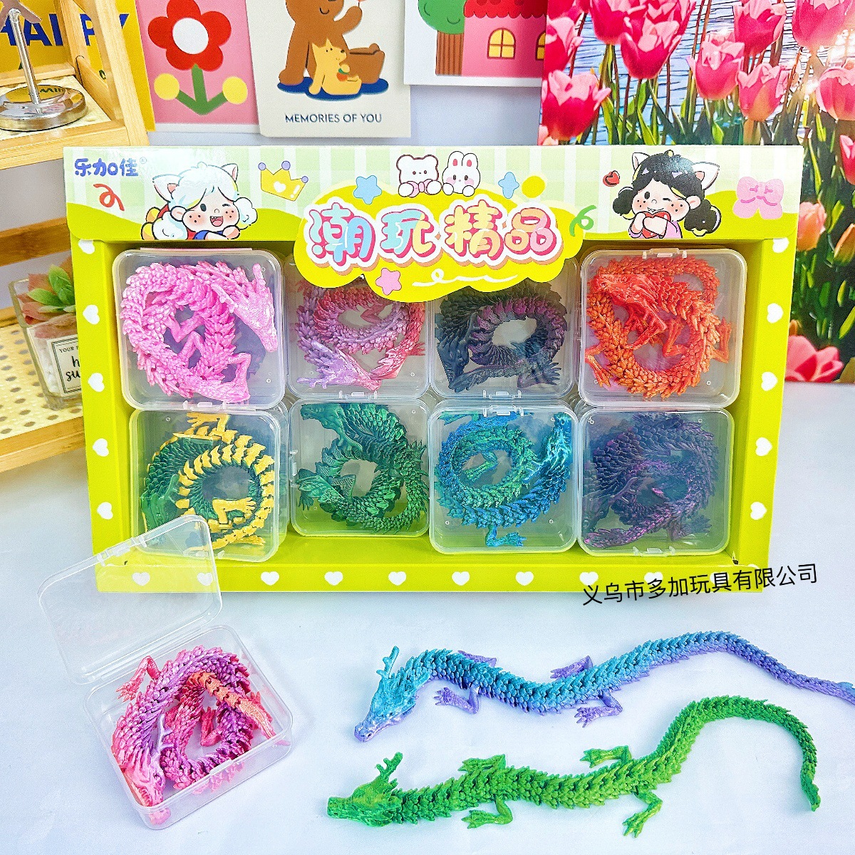 B30 cm 3d impreso dragón con caja de almacenamiento simulación modelo de articulación decoración comercio exterior venta caliente niños puestos de juego de moda