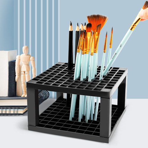 Square plastic pen holder multifunctional gouache watercolor oil painting brush storage pen holder 96 compartments detachable pen holder wholesale