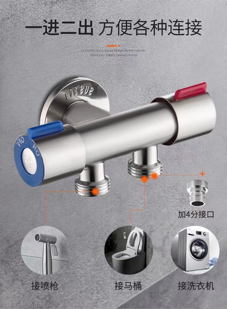 High-pressure spray gun, toilet water spray gun, thickened stainless steel press-type faucet, toilet companion flushing pressure-increasing nozzle undefined