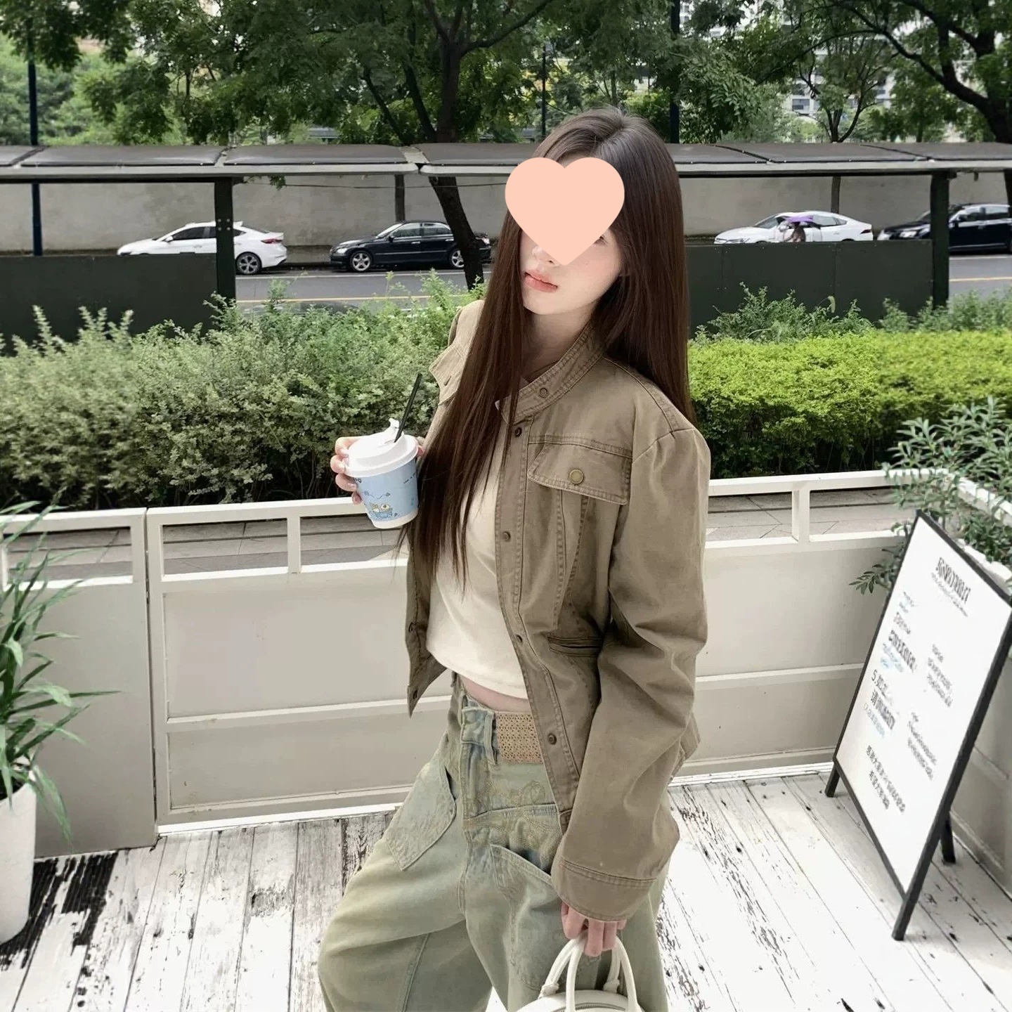 美式复古风水洗做旧牛仔外套女春季2026新款立领短款工装夹克上衣