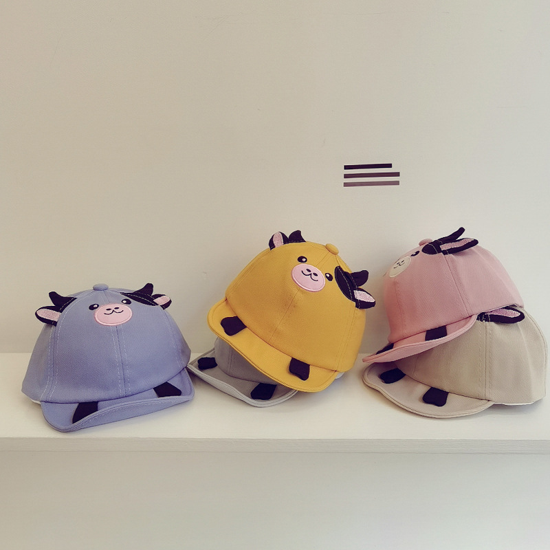 Kinder Cartoon Kuh Baseball Cap display picture 1