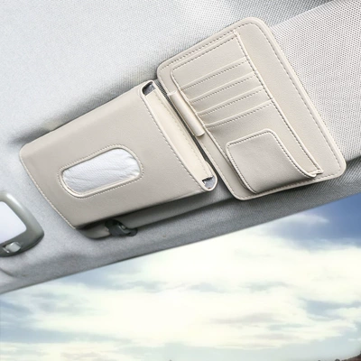 Car tissue holder, sun visor Car tissue box/set - standard-1308-tissue-paper-and-receipt-holder-set-beige