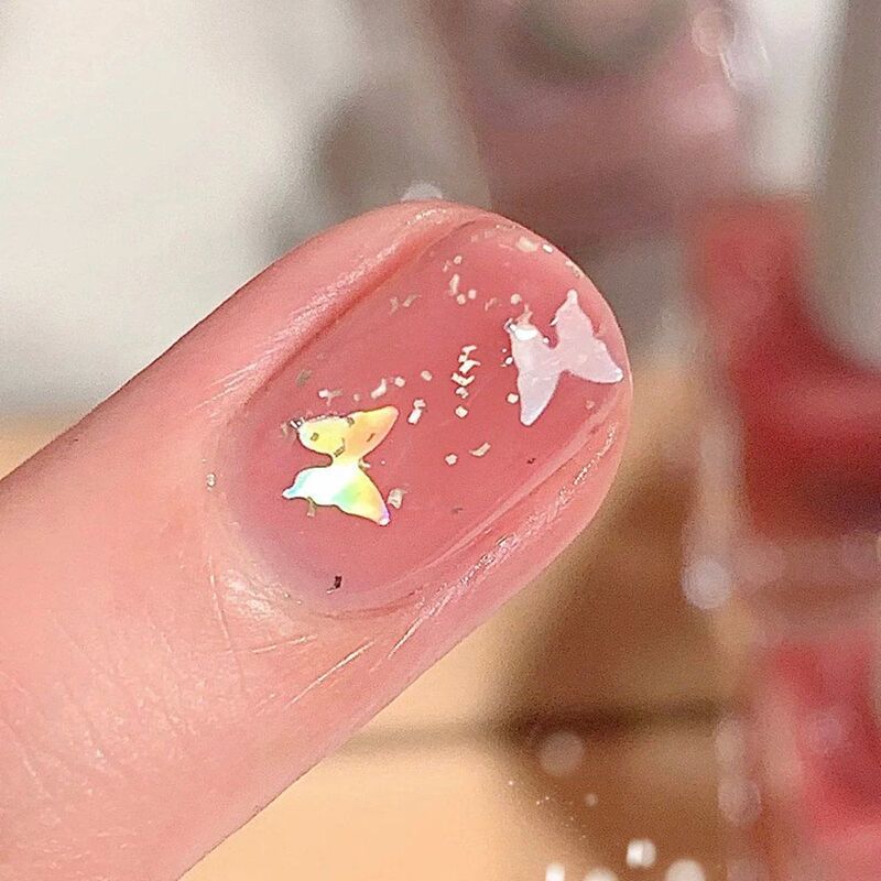 可撕拉无异味裸色指甲油免烤可剥水性快干细闪冰透显白学生美甲|undefined