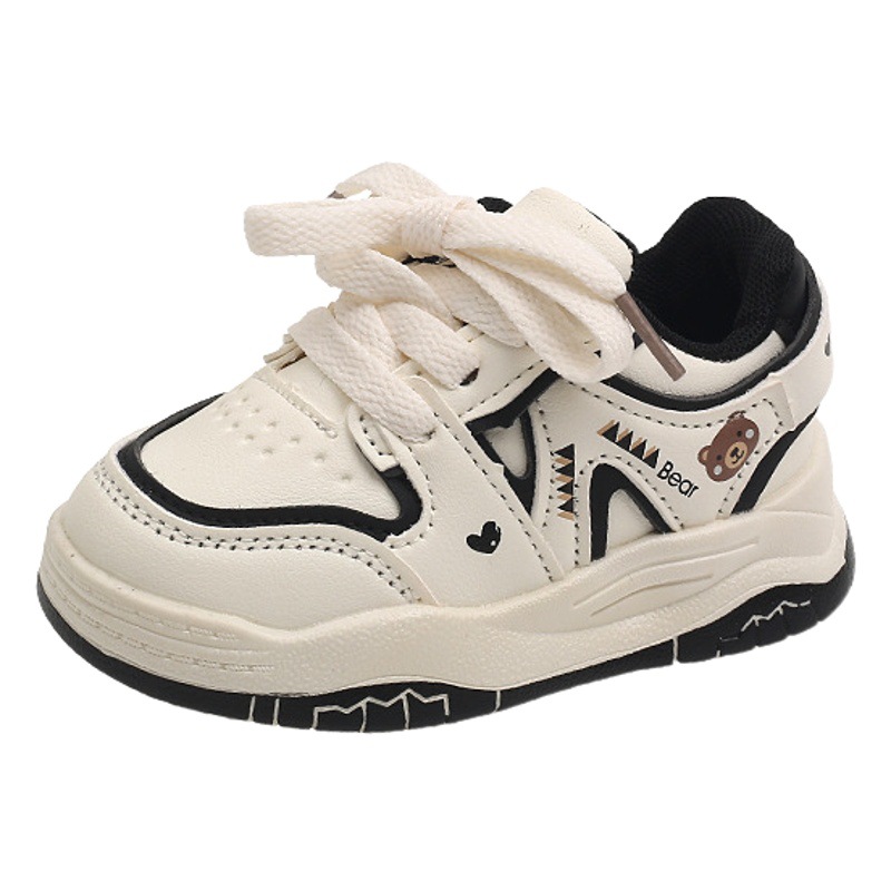 Zapatillas de deporte para niños 2023 Otoño Nuevo estilo coreano de dibujos animados zapatos casuales antideslizantes para niños y niñas zapatos blancos de moda para niños