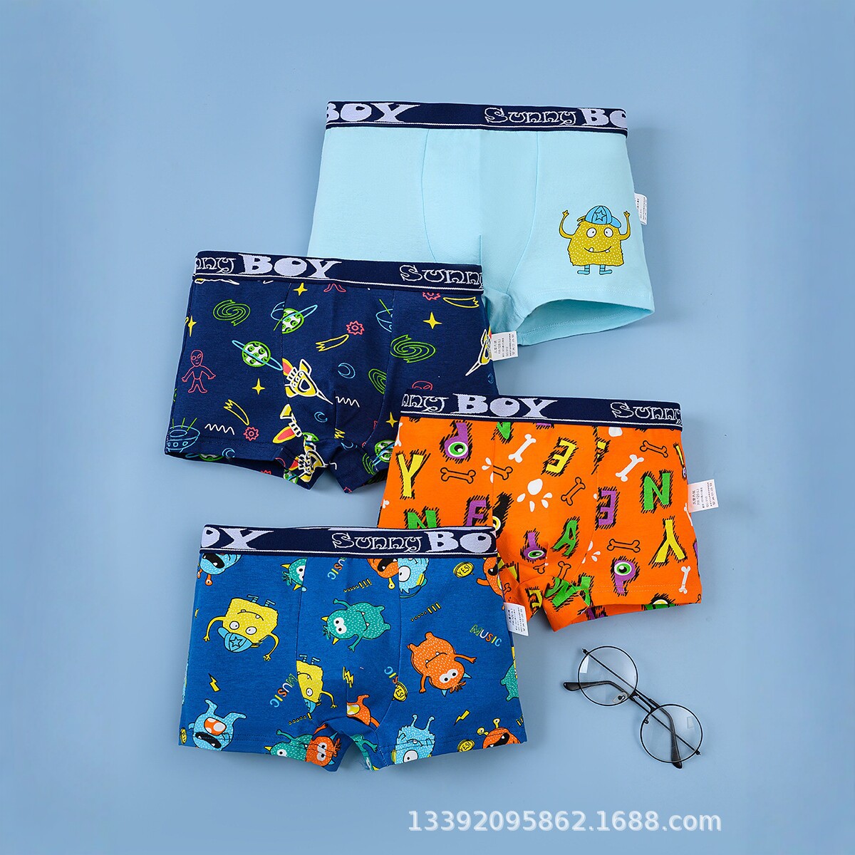 Cotton Children's Boxer Briefs For Boys With Cartoon Print, Class A...