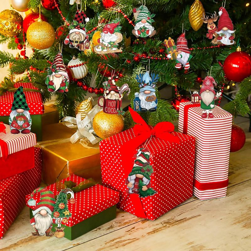 クリスマス小人木製ペンダントクリスマスツリー装飾小人老人人形吊り下げ祝日パーティー用品|undefined