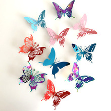 3D立体不锈钢金属镂空镜面蝴蝶墙贴婚庆场景布置商场装饰挂饰